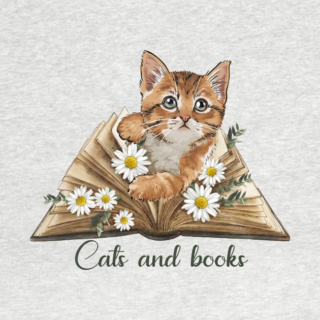 Little cat and book by My Happy-Design